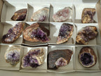 Natural Agate with Amethyst Geodes and Crystal Plates x 12 From Zululand, South Africa