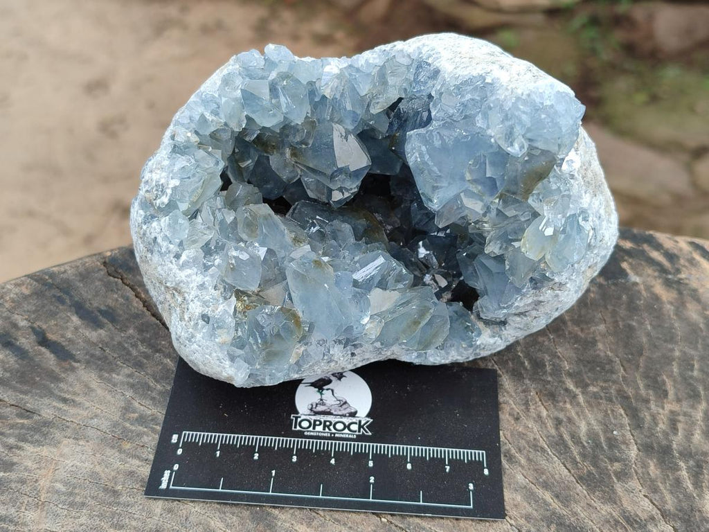 Natural Blue Celestite Geode Specimens x 2 From Sakoany, Madagascar