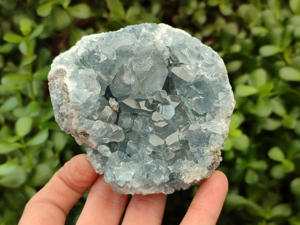 Natural Blue Celestite Geode Specimens x 2 From Sakoany, Madagascar