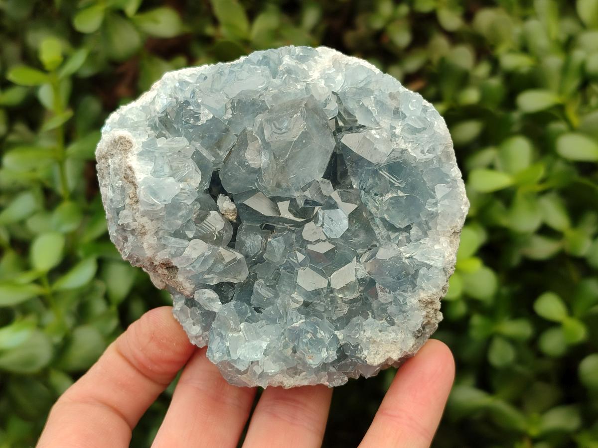 Natural Blue Celestite Geode Specimens x 2 From Sakoany, Madagascar