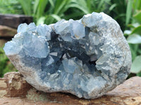 Natural Blue Celestite Geode Specimens x 2 From Sakoany, Madagascar