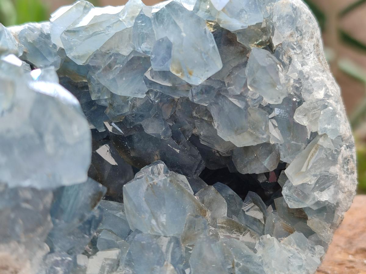 Natural Blue Celestite Geode Specimens x 2 From Sakoany, Madagascar