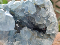 Natural Blue Celestite Geode Specimens x 2 From Sakoany, Madagascar