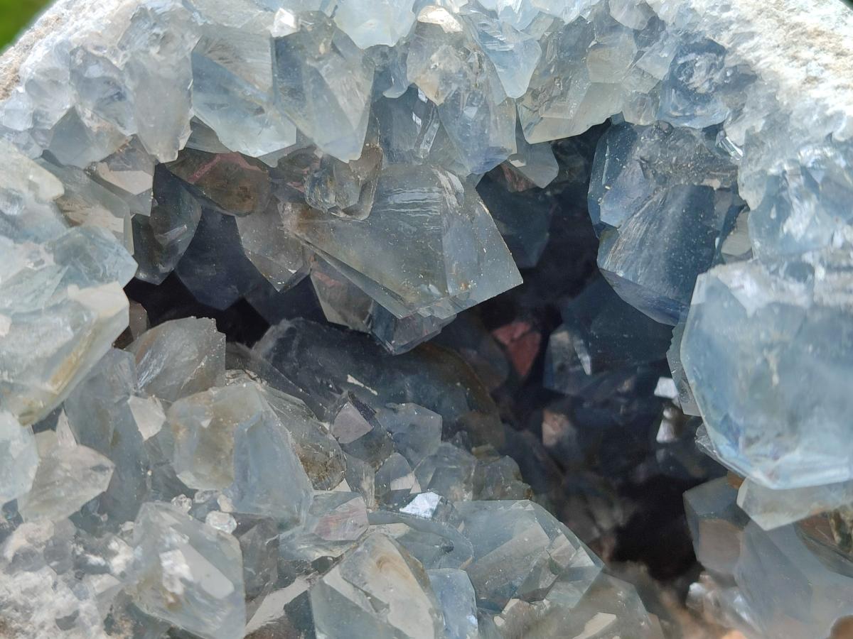 Natural Blue Celestite Geode Specimens x 2 From Sakoany, Madagascar