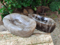 Polished Smokey Quartz Bowls x 2 From Madagascar