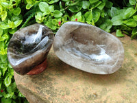 Polished Smokey Quartz Bowls x 2 From Madagascar