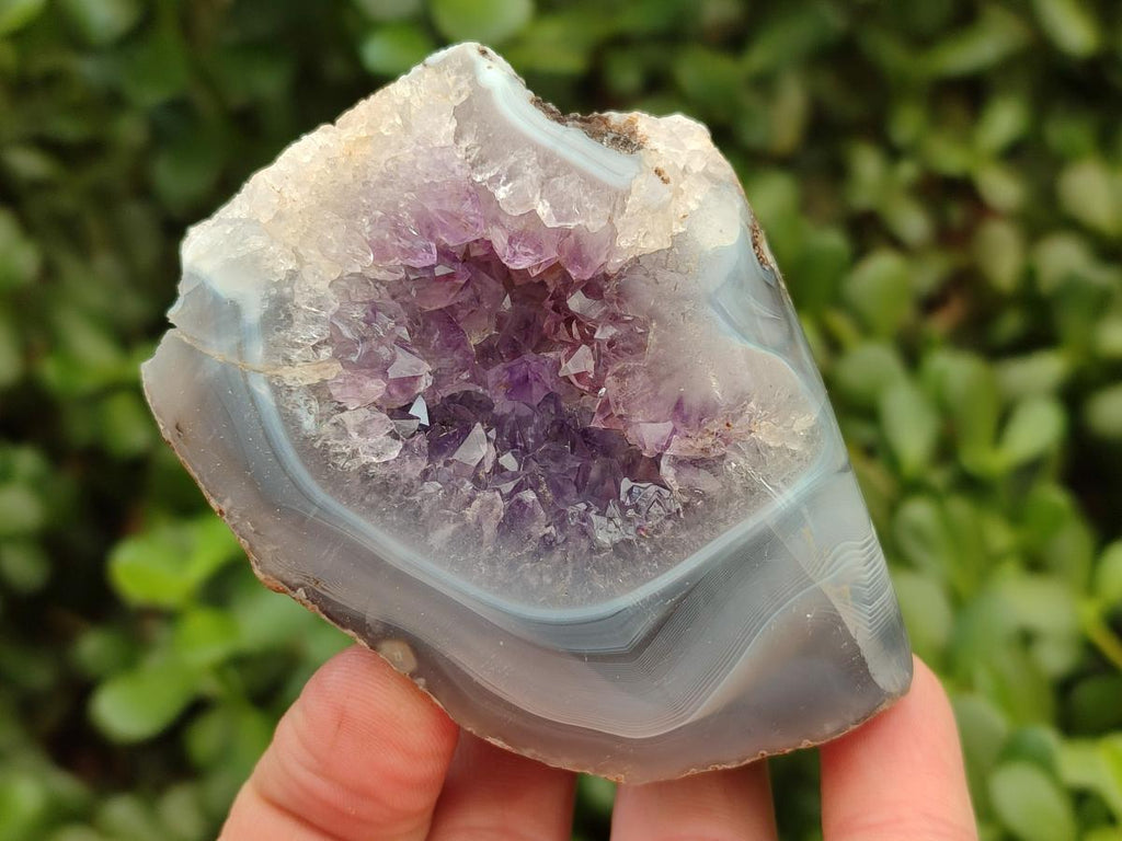 Polished Agate Amethyst Geodes x 6 From Maintirano, Madagascar