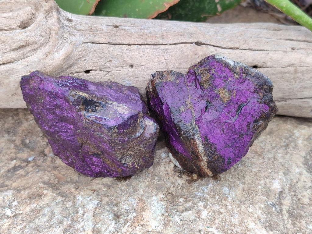 Natural Metallic Cobbed Purpurite Specimens x 12 From Erongo, Namibia
