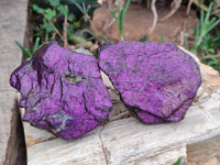 Natural Metallic Cobbed Purpurite Specimens x 12 From Erongo, Namibia