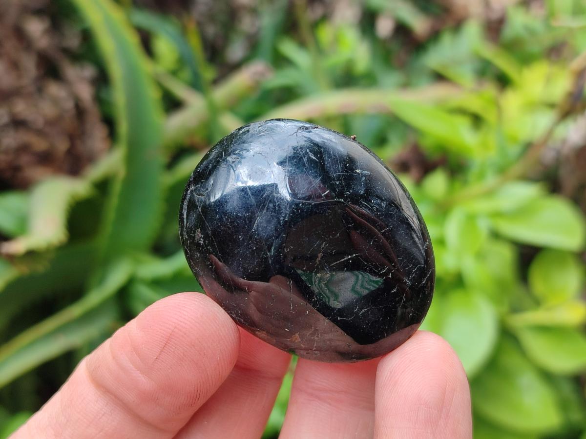 Polished Black Tourmaline Mini Galets x 70 From Madagascar - Toprock Gemstones and Minerals 