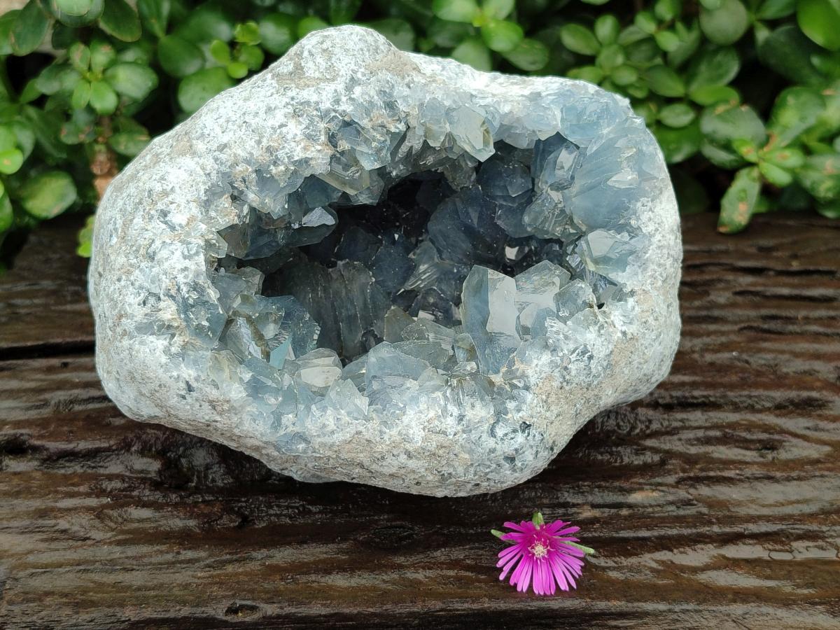 Natural Blue Celestite Geode Specimen x 1 From Sakoany, Madagascar - Toprock Gemstones and Minerals 