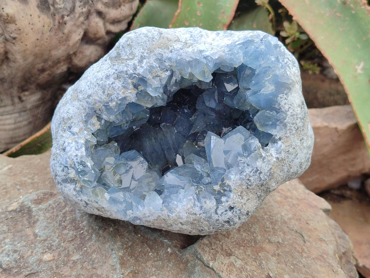 Natural Blue Celestite Geode Specimen x 1 From Sakoany, Madagascar - Toprock Gemstones and Minerals 