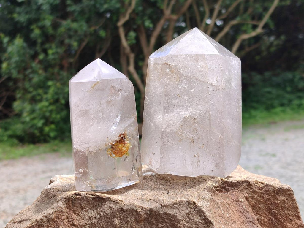 Polished Clear Quartz Crystals x 2 From Madagascar - Toprock Gemstones and Minerals 