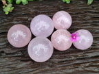 Polished Gemmy Star Rose Quartz Spheres x 6 From Madagascar - Toprock Gemstones and Minerals 