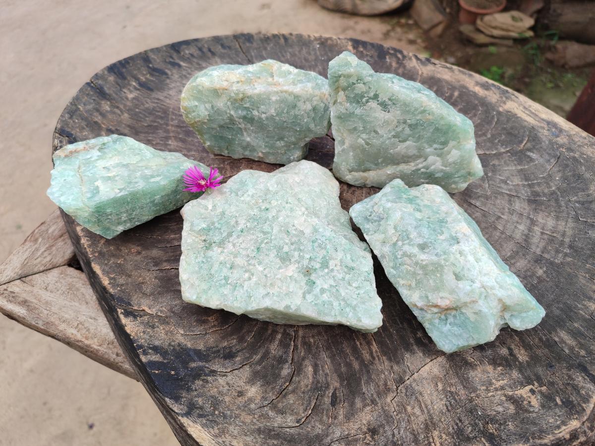 Natural Cobbed Aquamarine Specimen x 5 From Northern Cape, South Africa