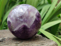 Polished Chevron Amethyst Spheres x 2 From Madagascar