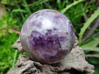 Polished Chevron Amethyst Spheres x 2 From Madagascar