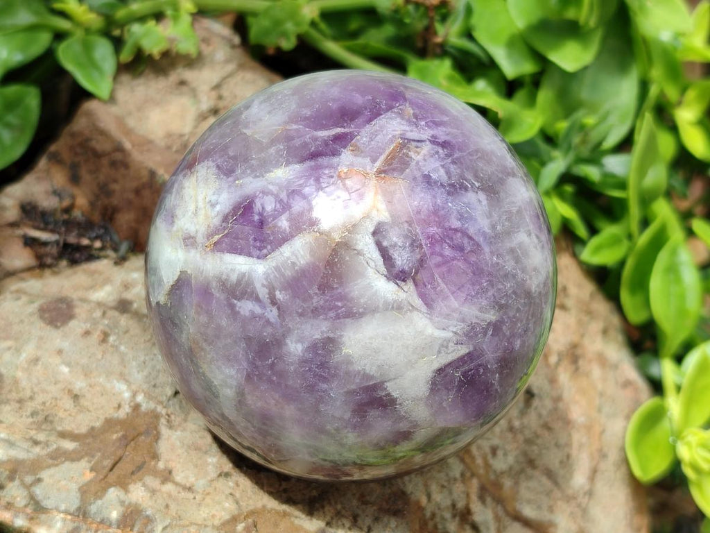 Polished Chevron Amethyst Spheres x 2 From Madagascar