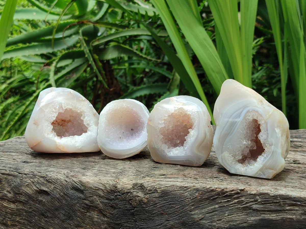 Polished Mixed Agate Geodes x 12 From Maintirano, Madagascar