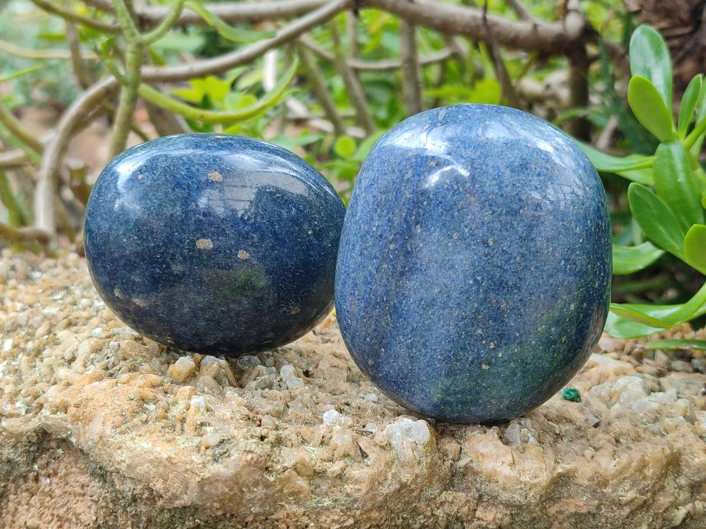 Polished Lazulite Galets x 6 From Madagascar