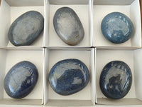 Polished Lazulite Galets x 6 From Madagascar