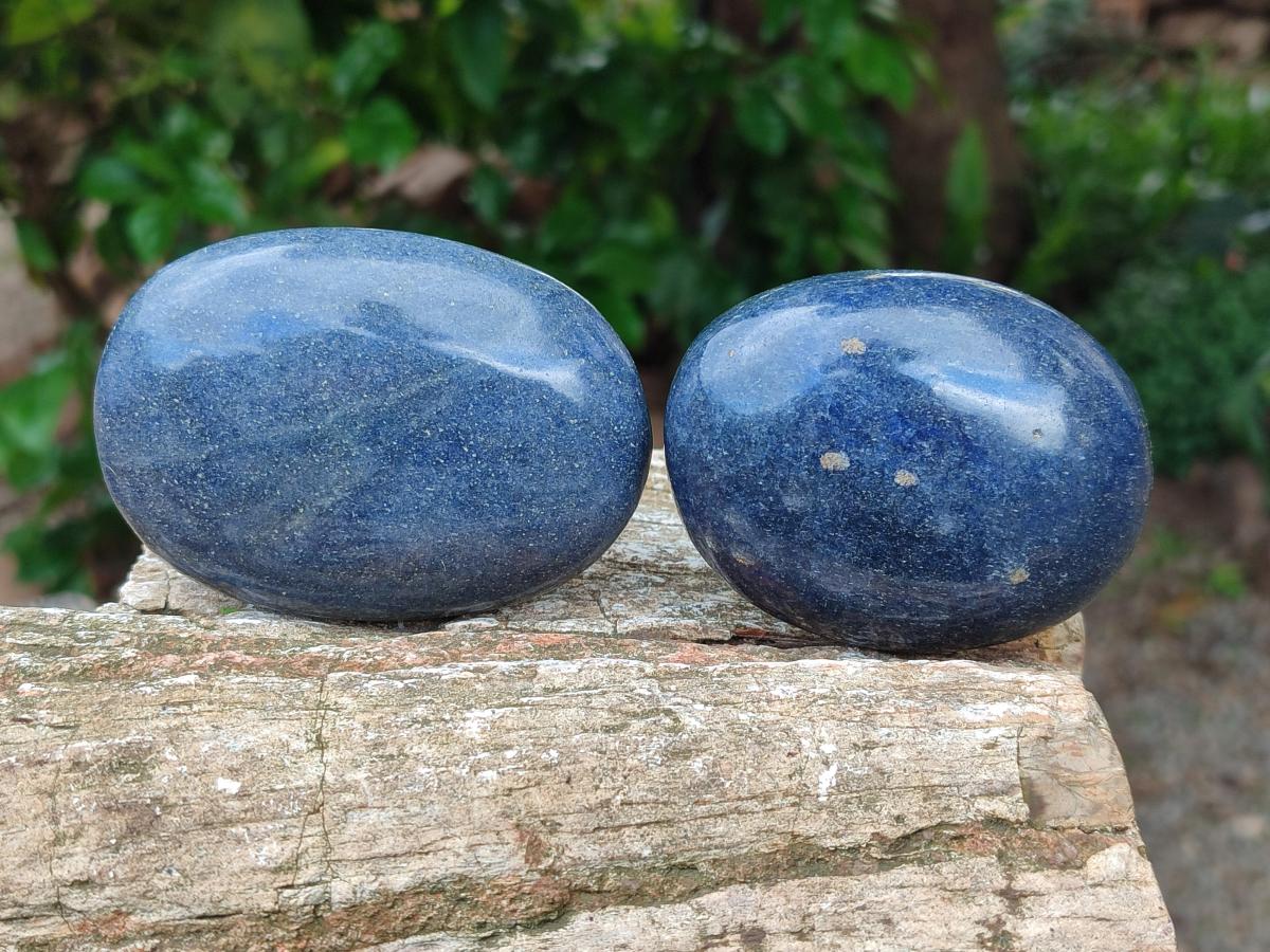 Polished Lazulite Galets x 6 From Madagascar