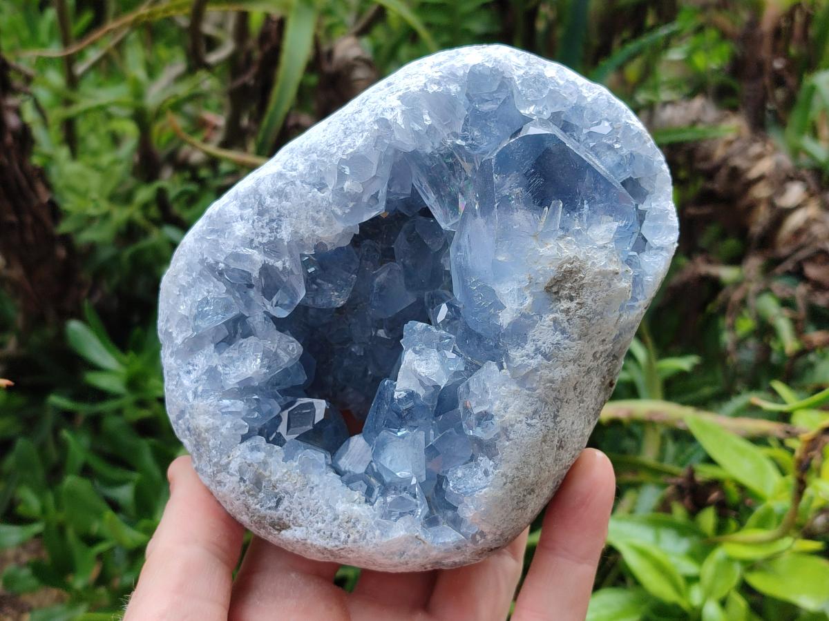 Natural Blue Celestite Geode Specimens x 2 From Sakoany, Madagascar