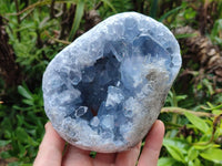 Natural Blue Celestite Geode Specimens x 2 From Sakoany, Madagascar