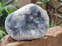 Natural Blue Celestite Geode Specimens x 2 From Sakoany, Madagascar