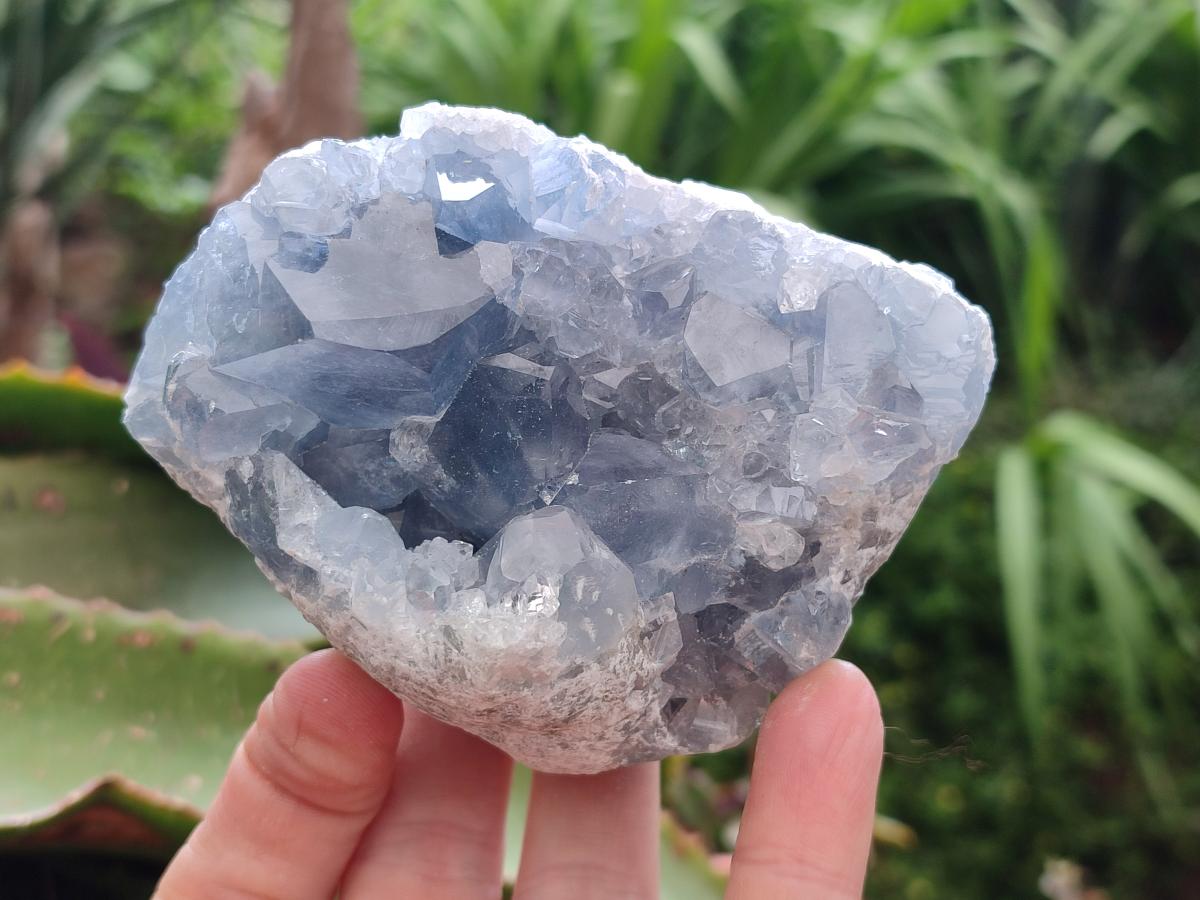 Natural Blue Celestite Geode Specimens x 2 From Sakoany, Madagascar