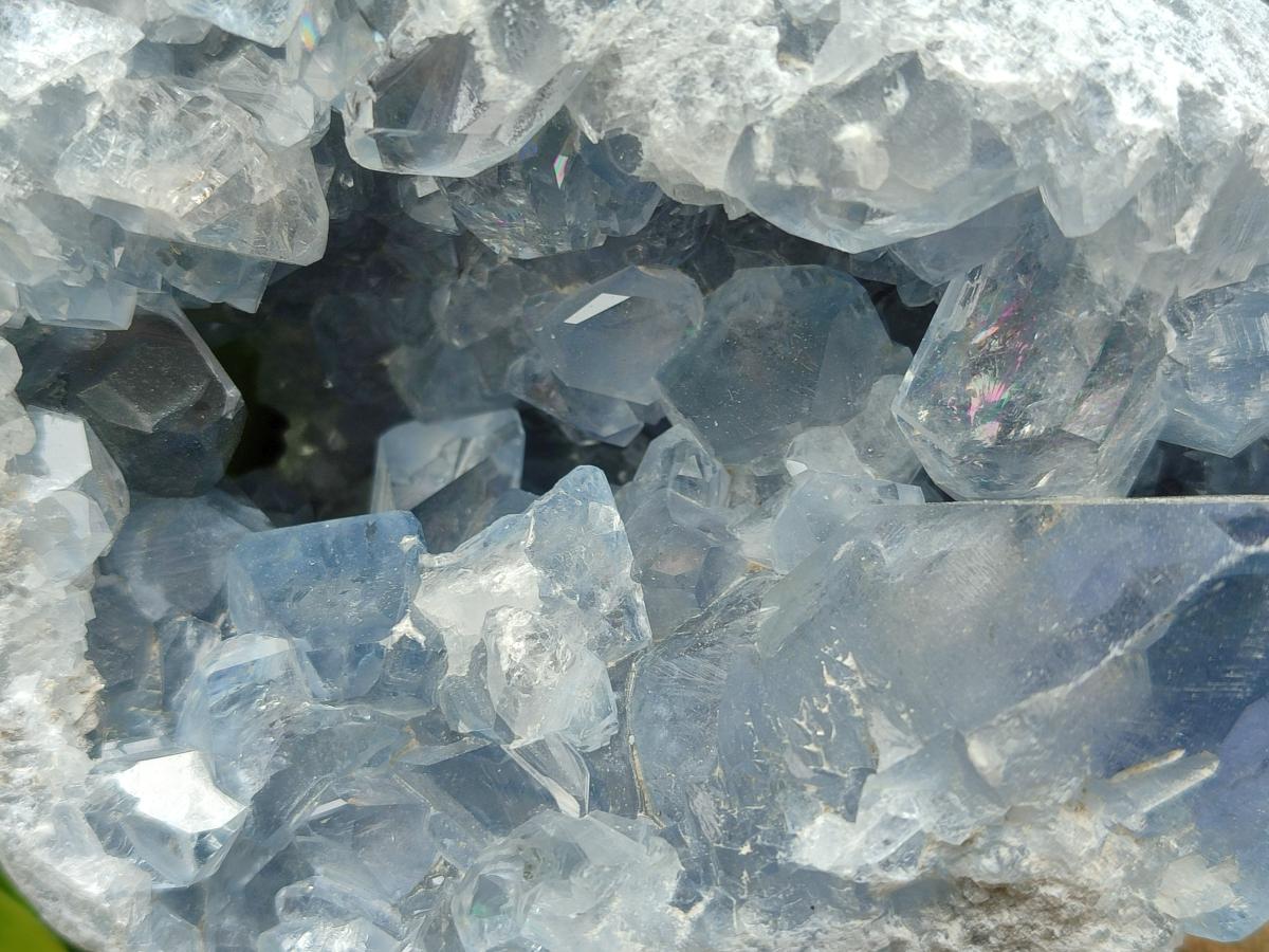 Natural Blue Celestite Geode Specimens x 2 From Sakoany, Madagascar