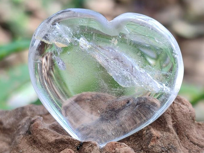 Polished Rock Crystal Hearts x 20 From Amoron’i Mania, Madagascar
