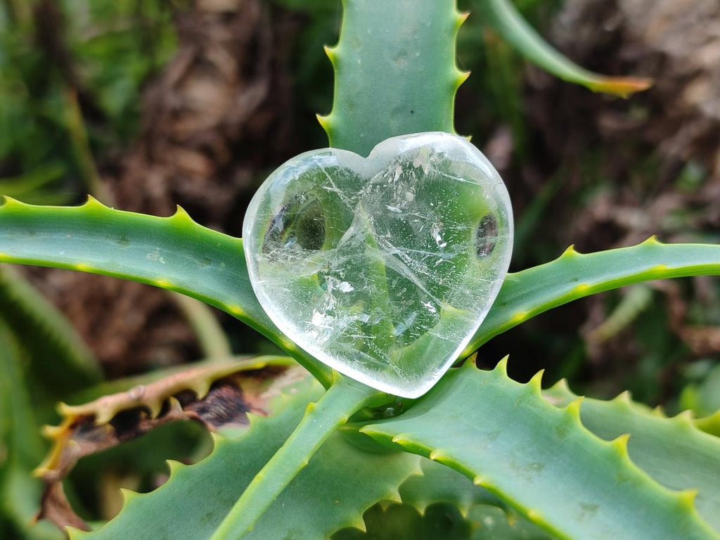 Polished Rock Crystal Hearts x 20 From Amoron’i Mania, Madagascar