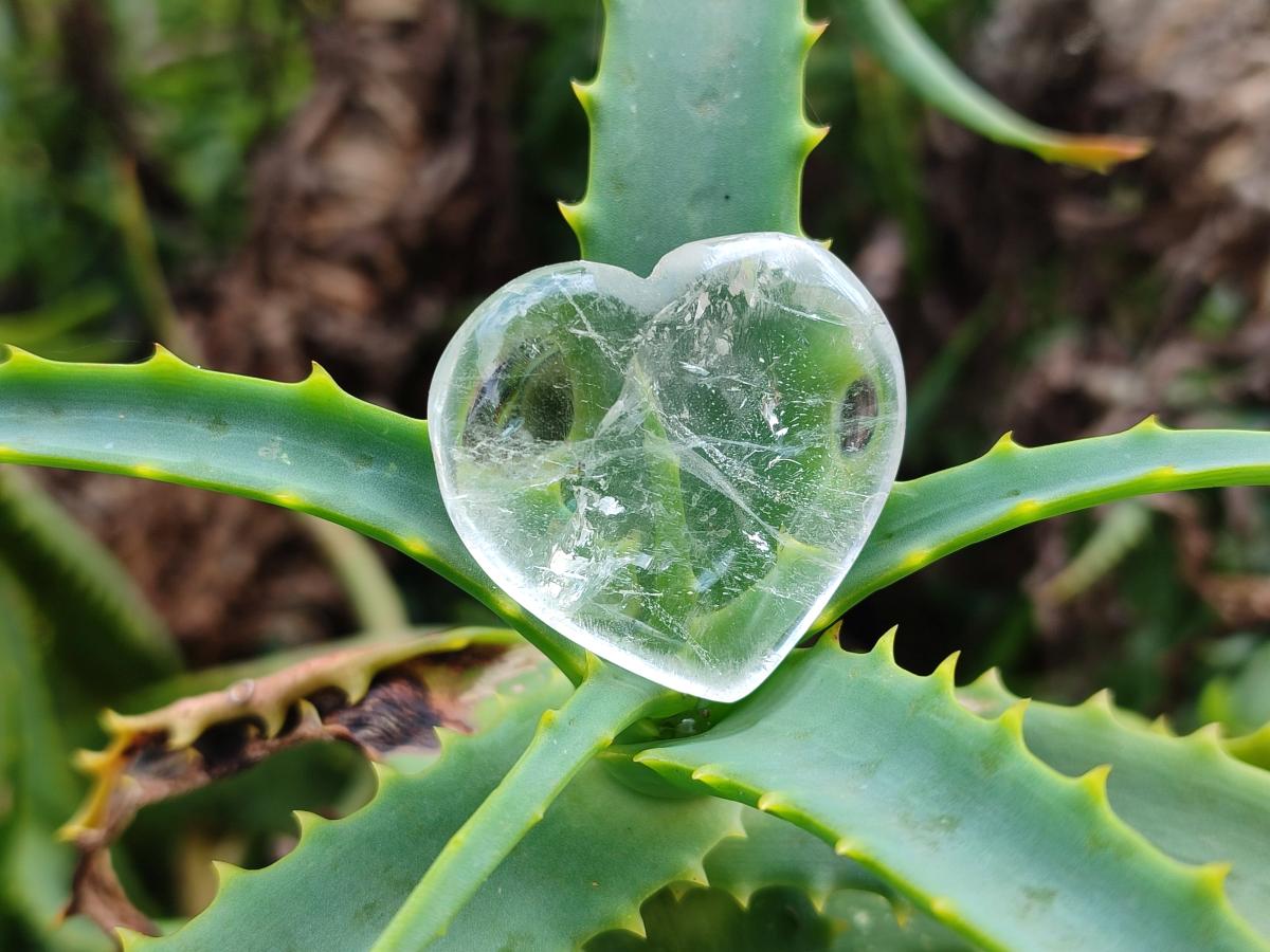 Polished Rock Crystal Hearts x 20 From Amoron’i Mania, Madagascar