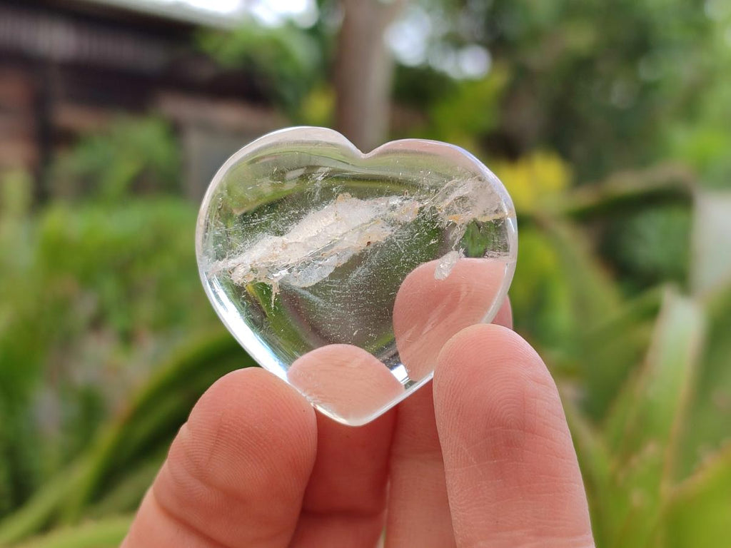 Polished Rock Crystal Hearts x 20 From Amoron’i Mania, Madagascar