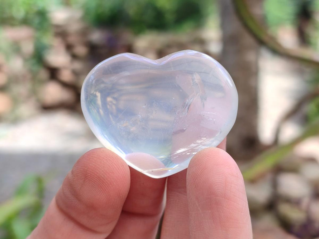 Polished Rock Crystal Hearts x 20 From Amoron’i Mania, Madagascar