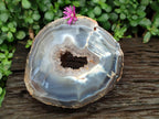 Polished Banded Agate with Crystalline Geode x 1 From Maintirano, Madagascar