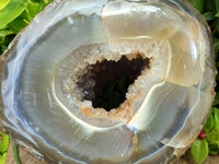 Polished Banded Agate with Crystalline Geode x 1 From Maintirano, Madagascar