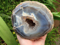 Polished Banded Agate with Crystalline Geode x 1 From Maintirano, Madagascar