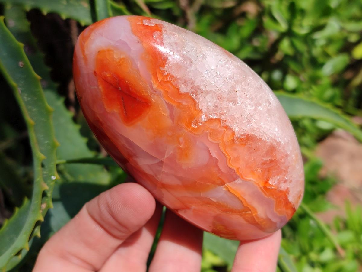 Polished Carnelian Agate Gemstone Standing Free Forms x 4 From Madagascar - Toprock Gemstones and Minerals 