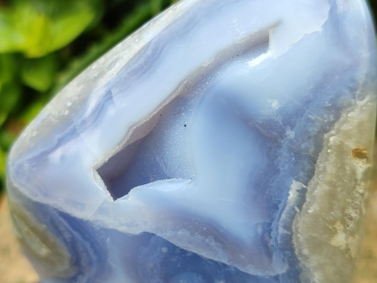 Polished Blue Lace Agate Standing Free Forms x 2 From Nsanje, Malawi