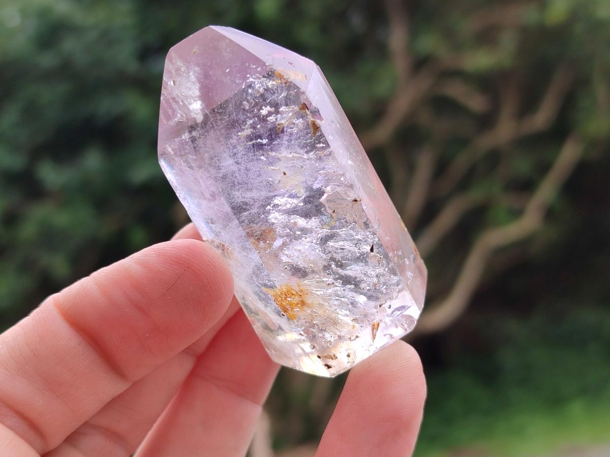 Polished Window Amethyst Crystals x 12 From Akansobe, Madagascar