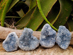 Natural Blue Celestite Geode Specimens x 4 From Sakoany, Madagascar