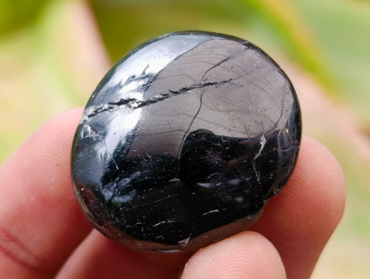 Polished Mini Black Tourmaline Galets x 35 From Madagascar