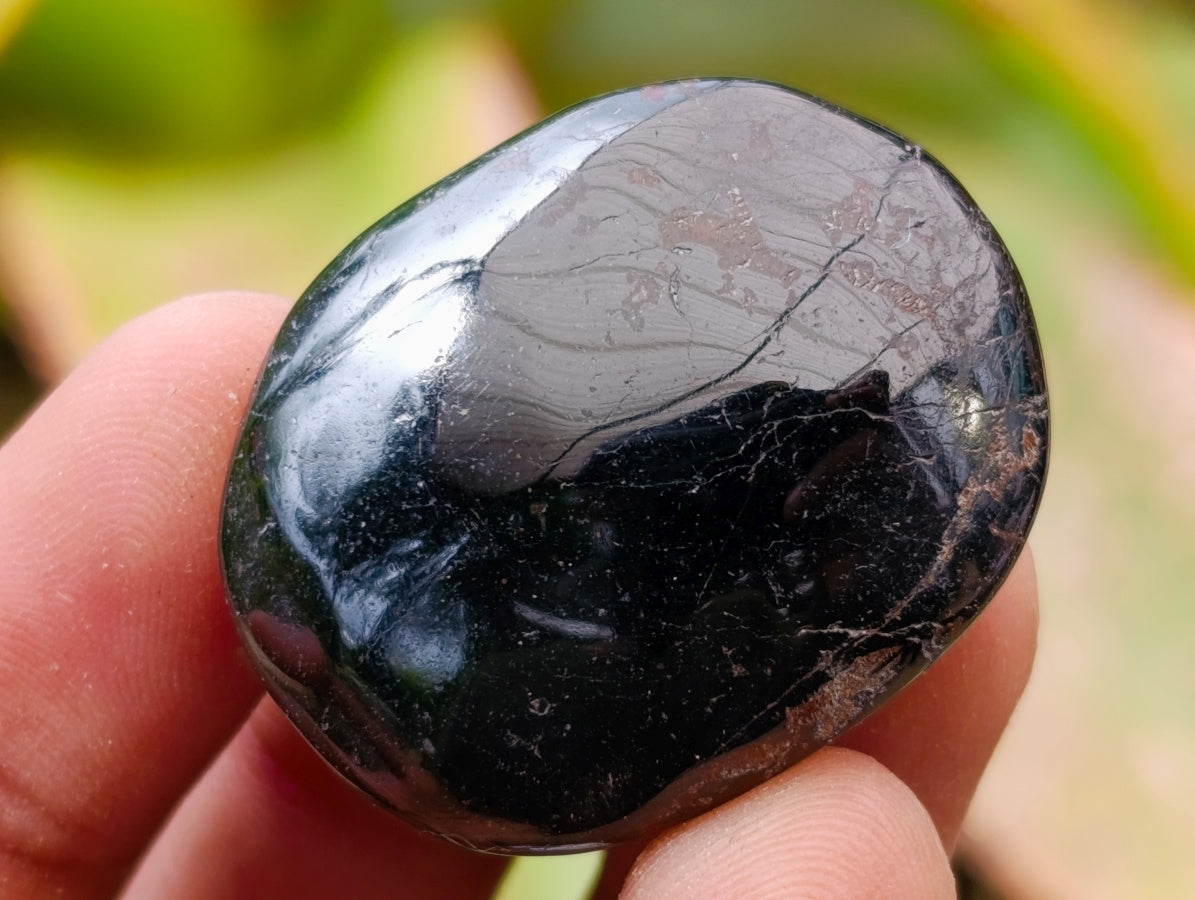 Polished Mini Black Tourmaline Galets x 35 From Madagascar