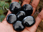 Polished Mini Black Tourmaline Galets x 35 From Madagascar