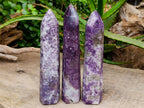 Polished Lepidolite Display Crystals x 3 From Ambatondrazaka, Madagascar