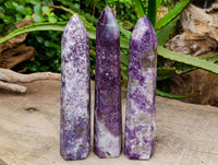 Polished Lepidolite Display Crystals x 3 From Ambatondrazaka, Madagascar