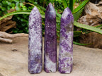 Polished Lepidolite Display Crystals x 3 From Ambatondrazaka, Madagascar