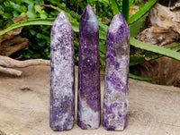 Polished Lepidolite Display Crystals x 3 From Ambatondrazaka, Madagascar